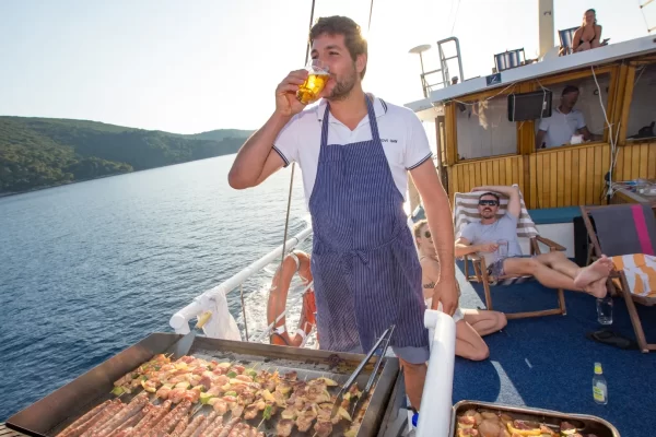 sail and wine croatia bbq