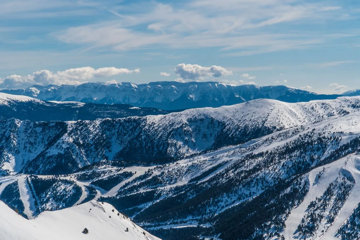 Pyrenees ridgeline from the Pal Arinsal pistes